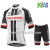 Set Wielershirt + Fietsbroek Kort 2018 Team Sunweb Kids N001